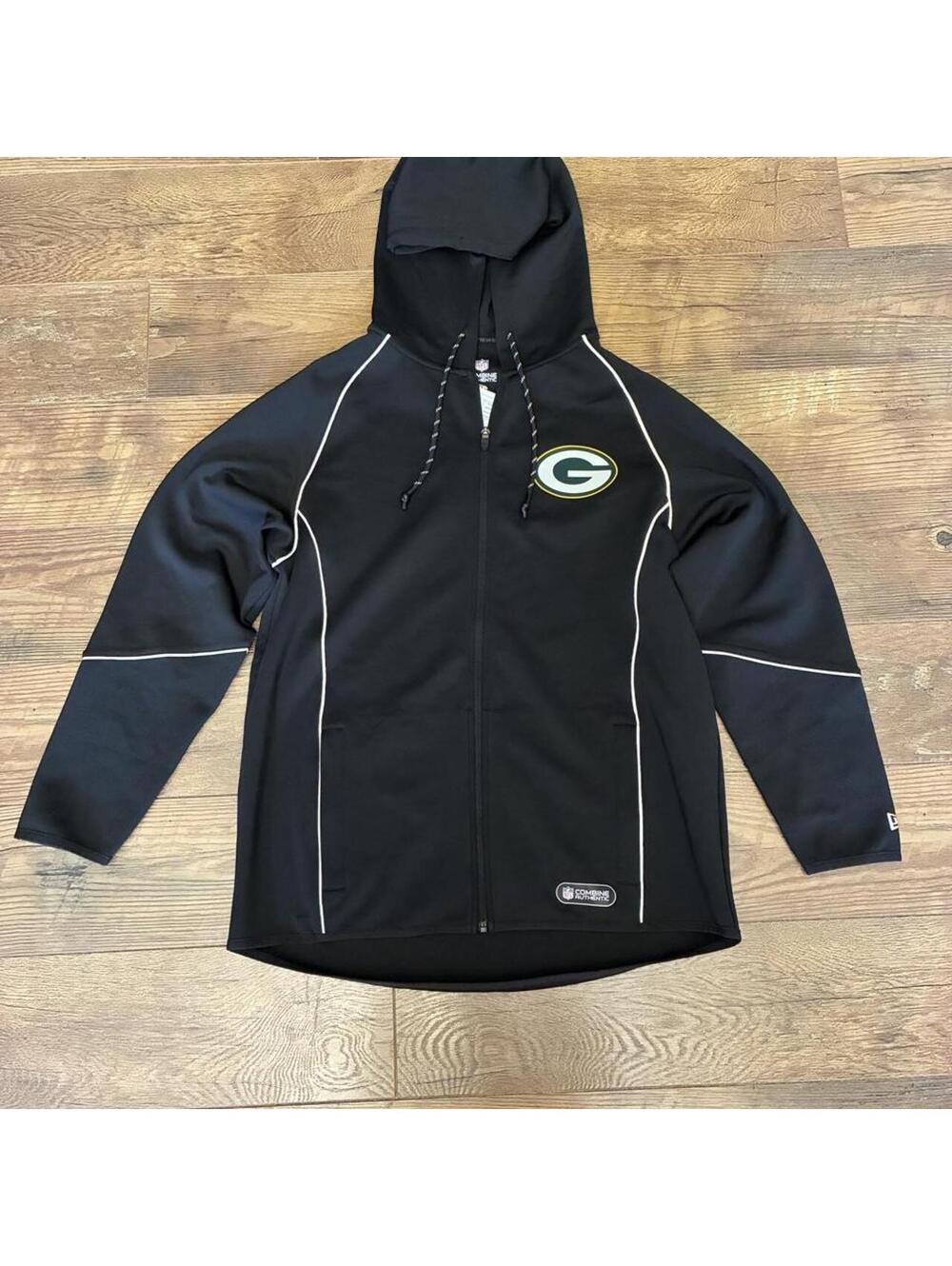 Green Bay Packers New Era Combine Authentic Full Zip Hoodie Medium